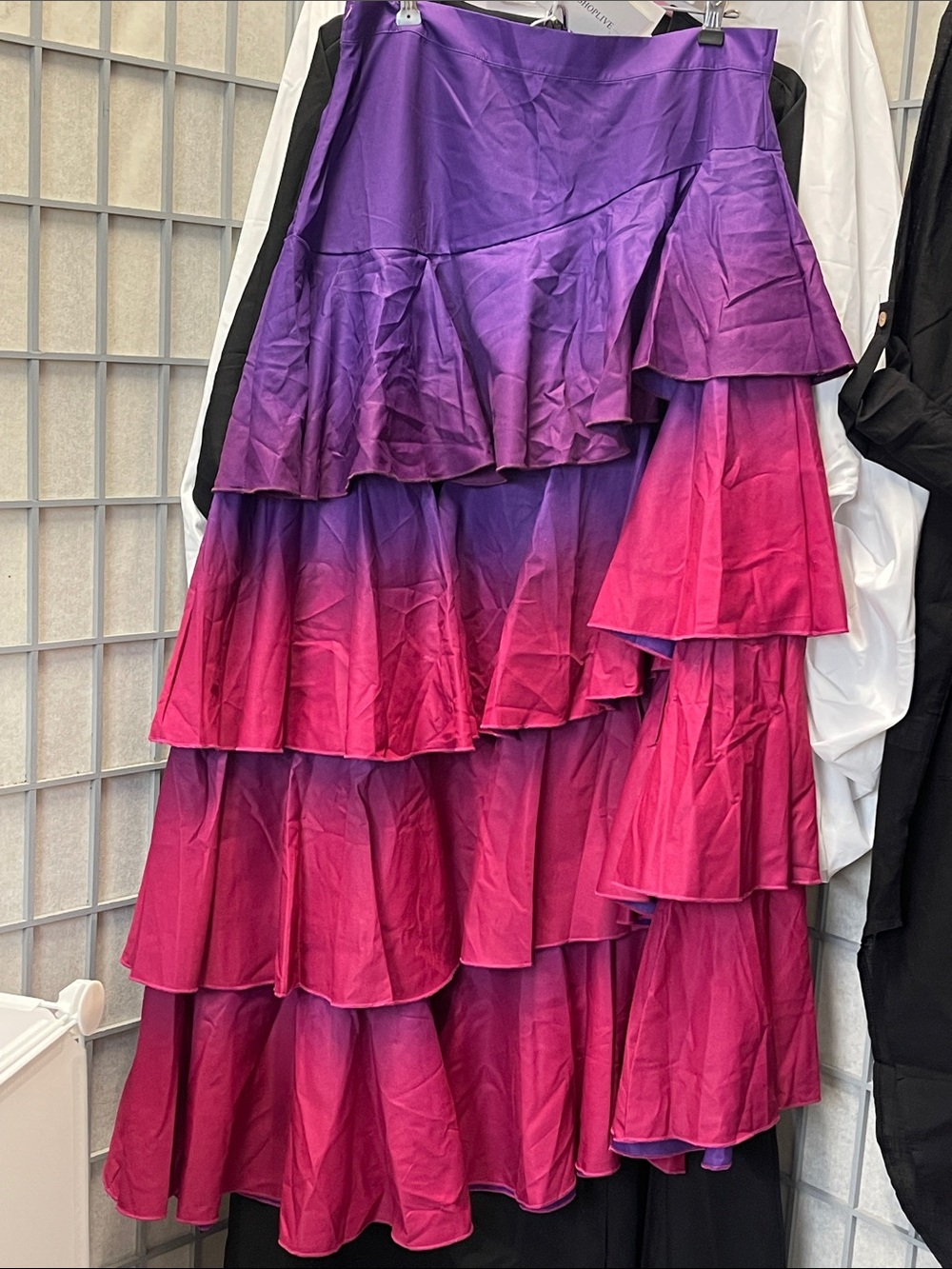 Purple to Fuchsia Tiered Ruffle Ombre Skirt